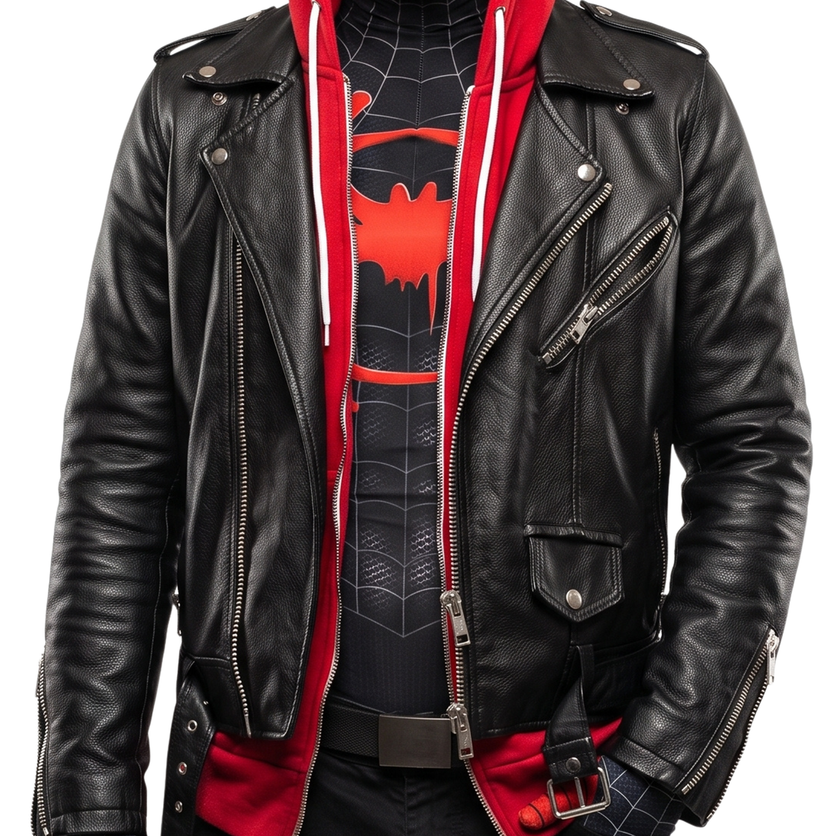 Sale Live on Miles Morales Spider-Man Black Leather Jacket