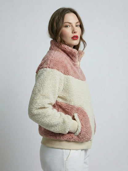 STARLET Two-Tone Sherpa Zip Jacket