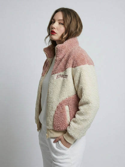 STARLET Two-Tone Sherpa Zip Jacket