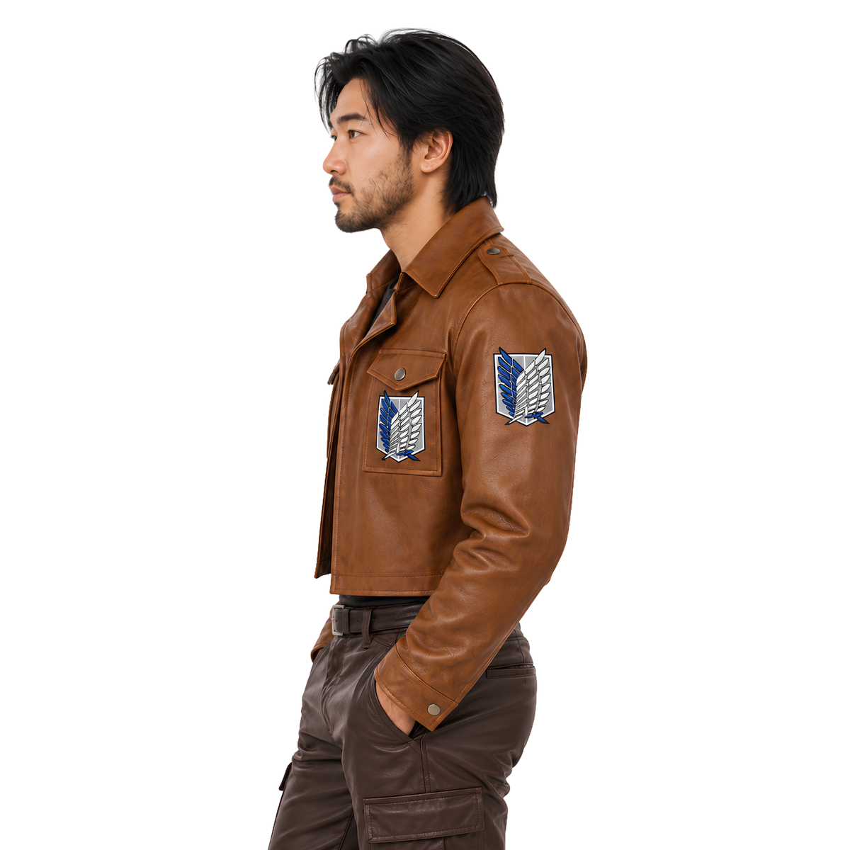 Shop Attack on Titan Scouting Legion Brown Leather Jacket
