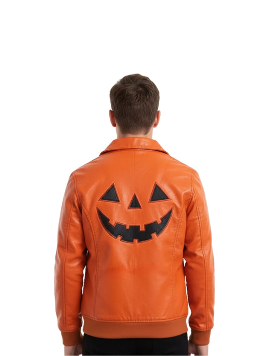 Shop Jack O Lantern Halloween Leather Jacket