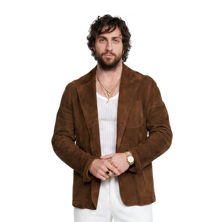 Shop The Aaron Taylor-Johnson 28 Years Later Suede Blazer