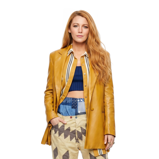Shop The Blake Lively It Ends With Us Leather Blazer