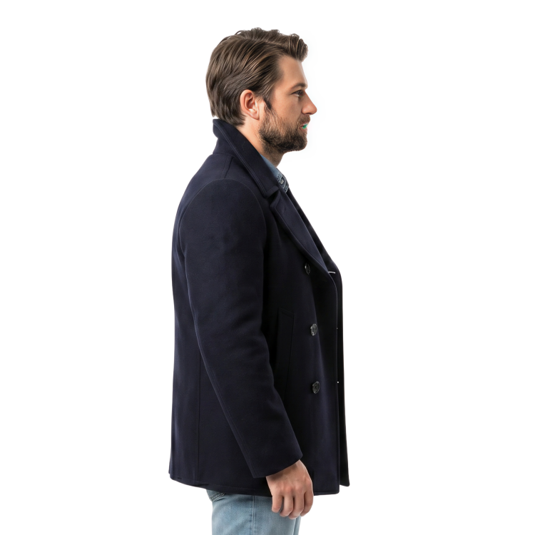 Shop The Brandon Sklenar It Ends With Us Blue Peacoat