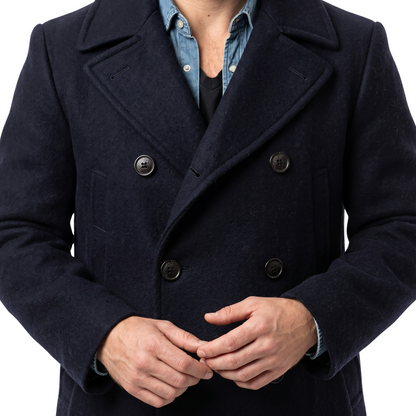 Shop The Brandon Sklenar It Ends With Us Blue Peacoat Right Now