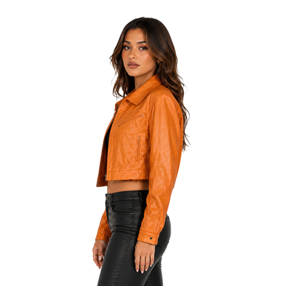 Shop The Evil Pumpkin Graphic Halloween Crop Jacket