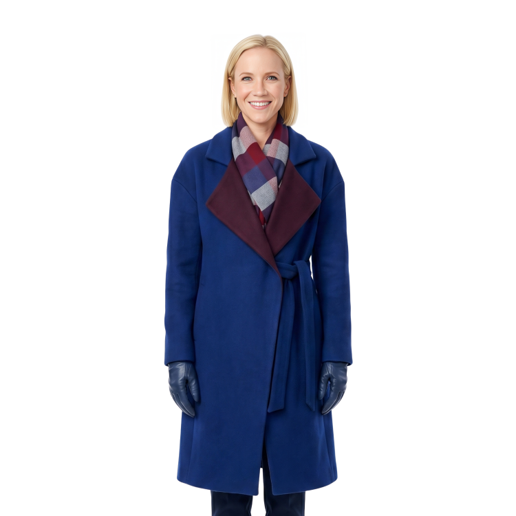 Shop The Jessy Schram Mystic Christmas Blue Wool Coat