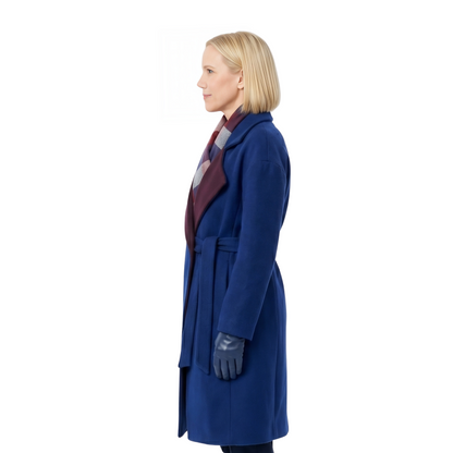 Shop The Jessy Schram Mystic Christmas Blue Wool Coat Today