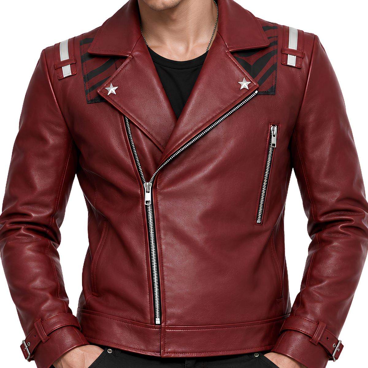Shop The No More Heroes Travis Touchdown Red Leather Jacket On Sale