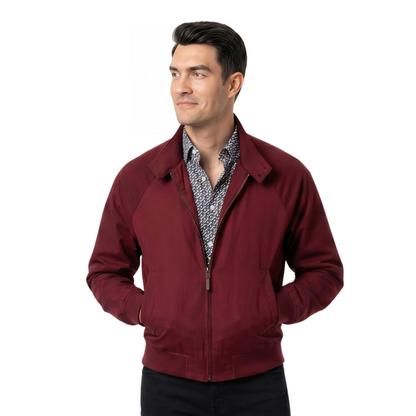 Shop The Notes of Autumn Peter Porte Red Bomber Jacket