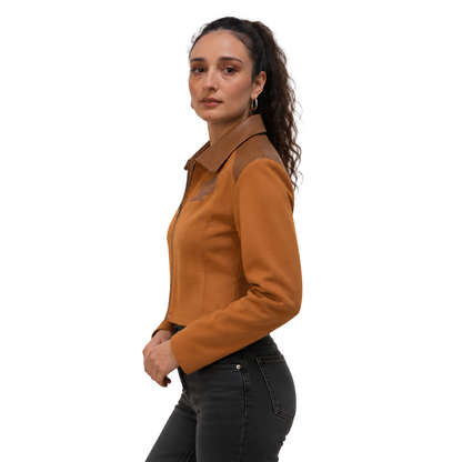 Shop The Ted Lasso S04 Margy El-Sherif Brown Suede Jacket