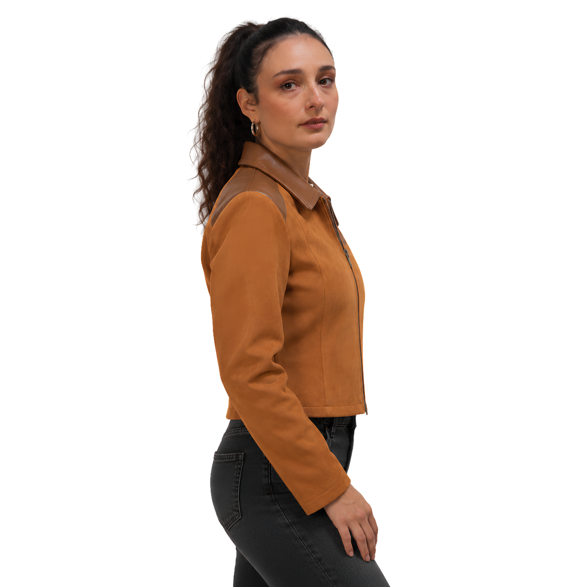 Shop The Ted Lasso S04 Margy El-Sherif Brown Suede Jacket Today