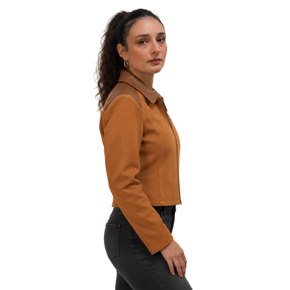 Shop The Ted Lasso S04 Margy El-Sherif Brown Suede Jacket Today