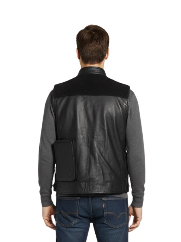 Unisex WWE Black Biker Leather Vest