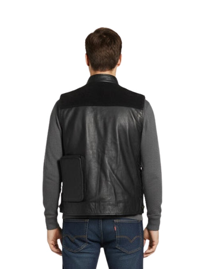 Unisex WWE Black Biker Leather Vest