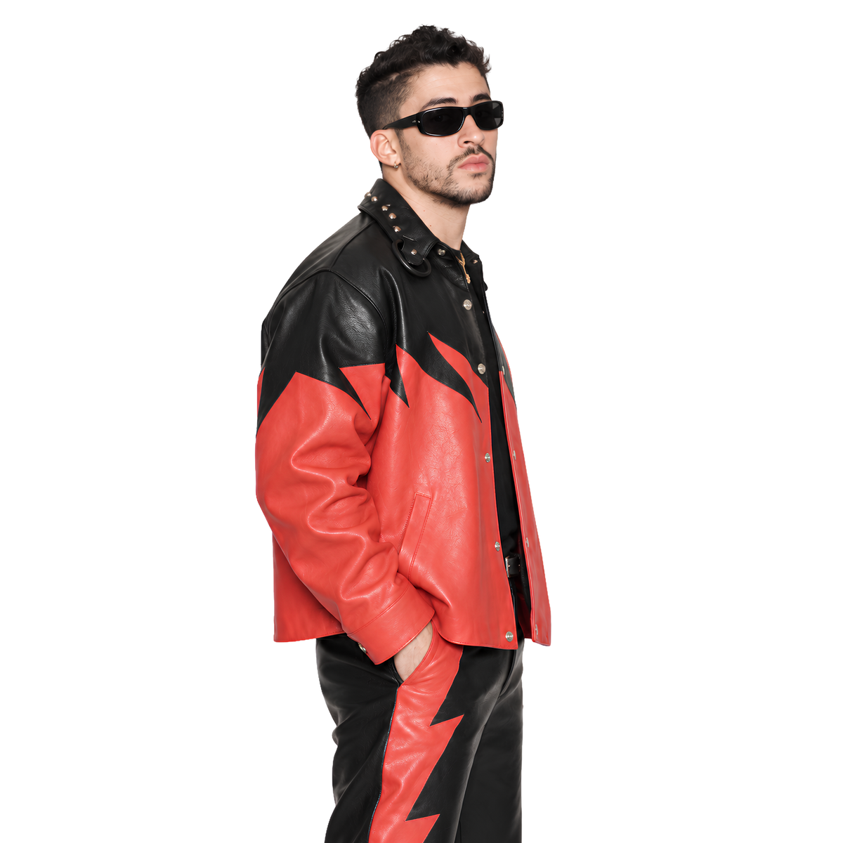 Shop The WWE Bad Bunny Kane Graphic Leather Jacket