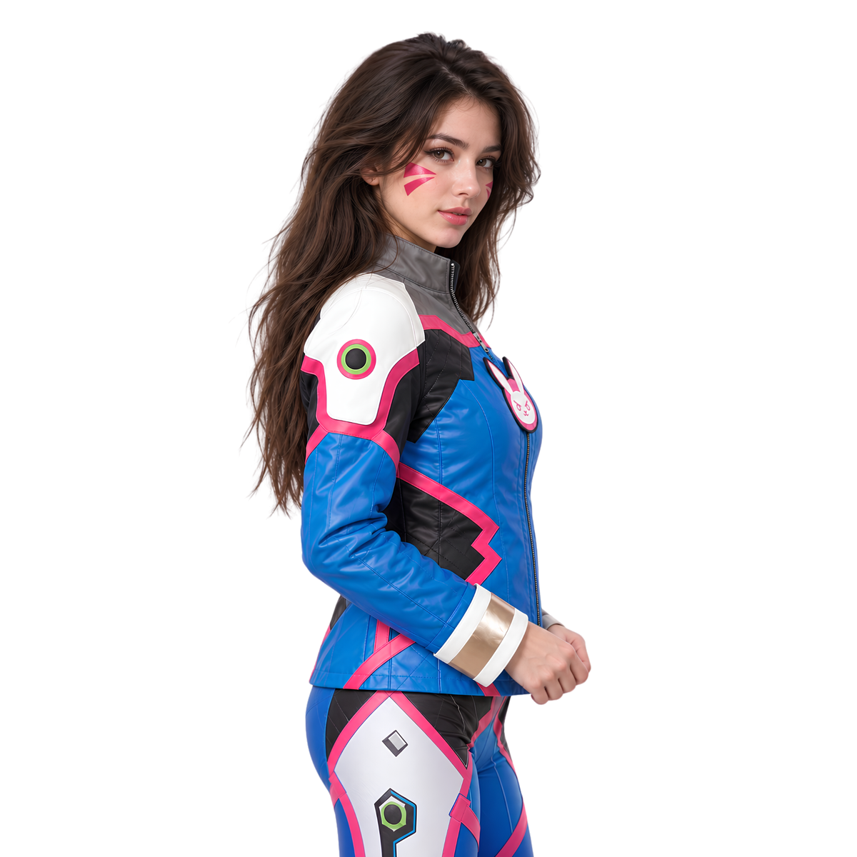 Shop The Women’s D.Va Overwatch Blue Leather Jacket Today
