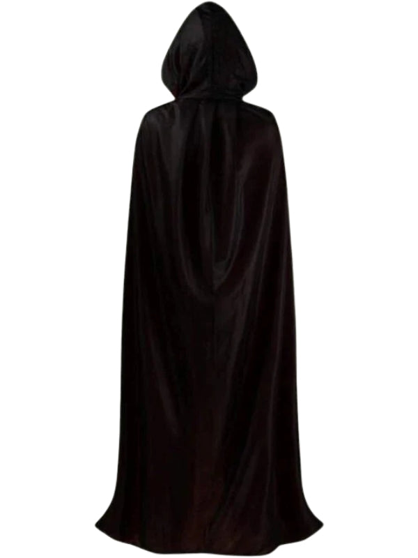 Black hooded cloak on a white background