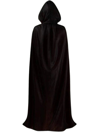 Black hooded cloak on a white background