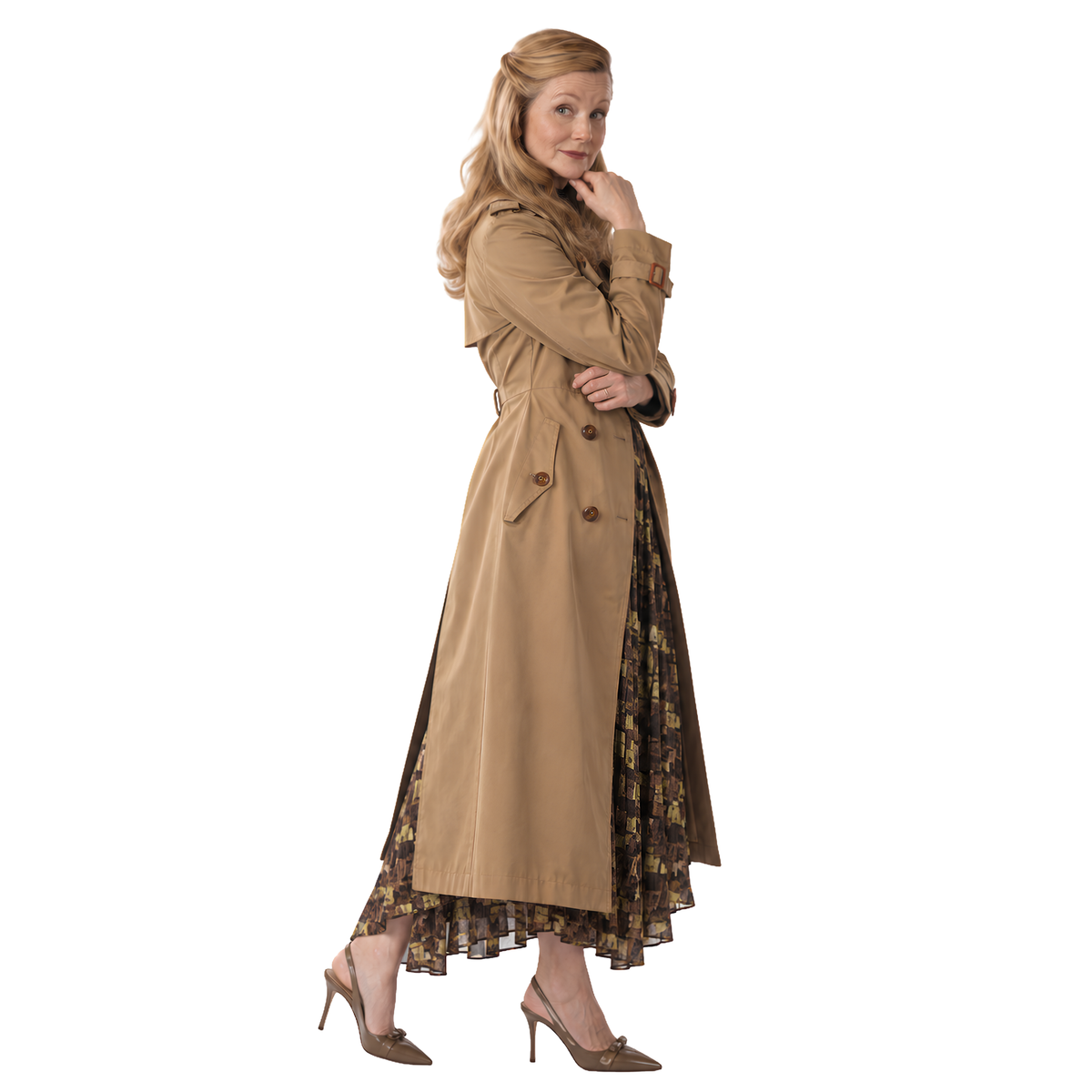 Shop the Lanterns S01 Laura Linney Cotton Trench Coat