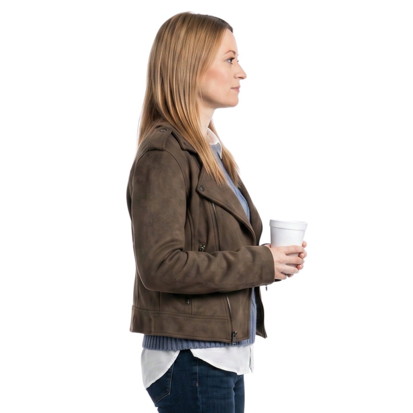 Shoresy Laura Mohr Brown Suede Leather Jacket Buy Today