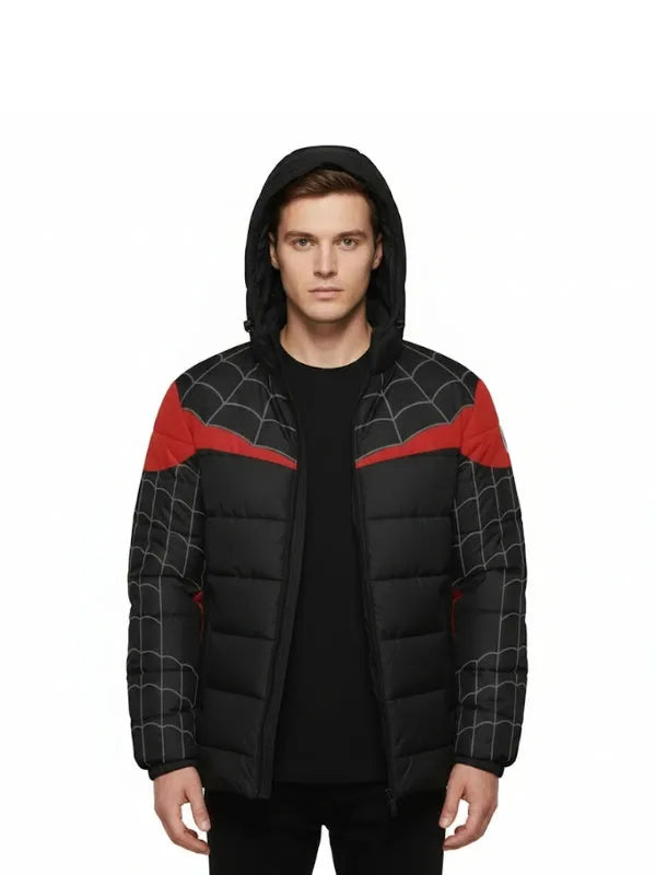 Spider-Man Miles Morales kids puffer jacket designed for warmth and comfort, perfect for everyday winter wear