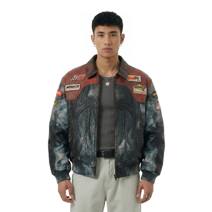 Spider-Man Vintage Biker Leather Jacket