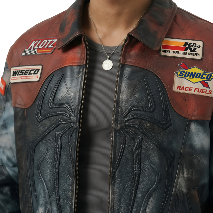 Spider-Man Vintage Biker Leather Jacket Sale Live