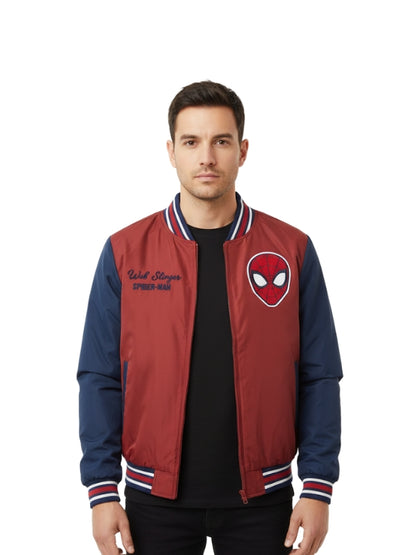 Spiderman Maroon Varsity Jacket
