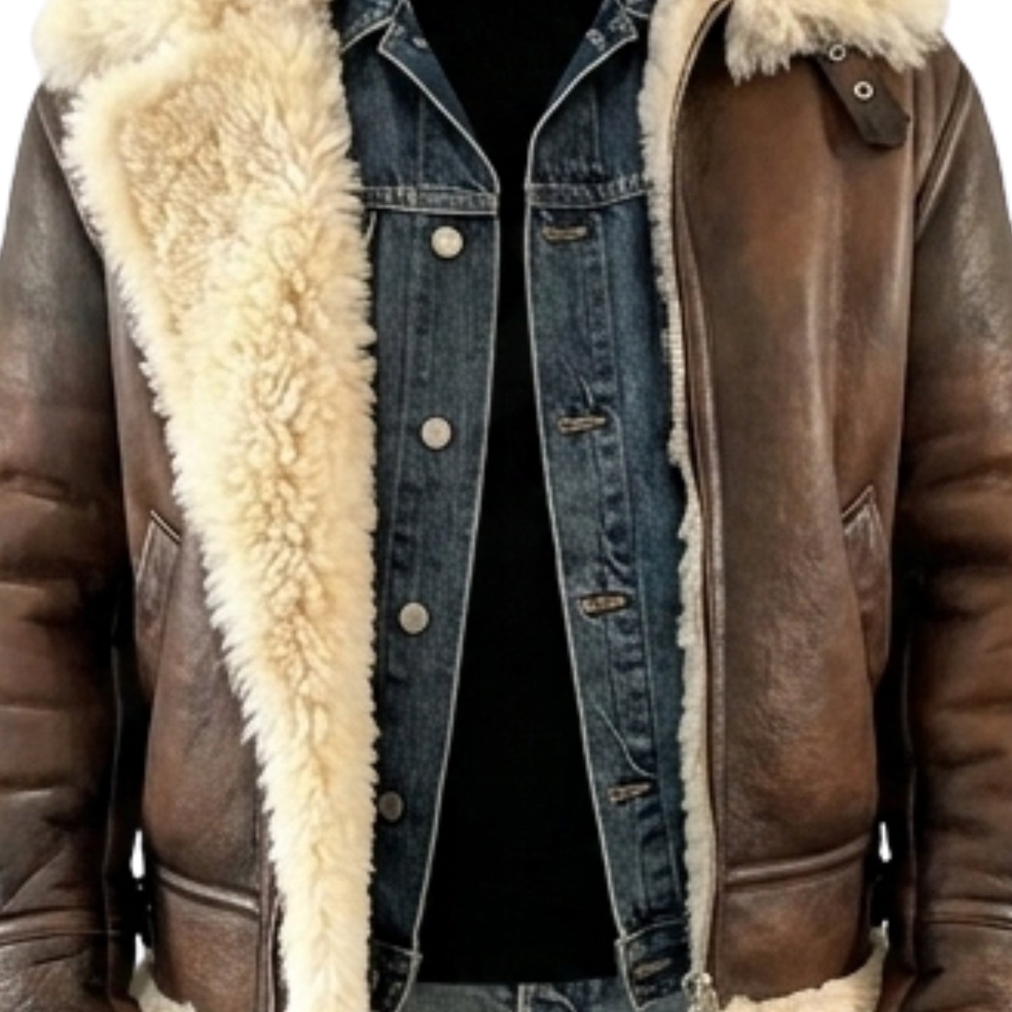 Steve Harvey Vegan Shearling Aviator Jacket
