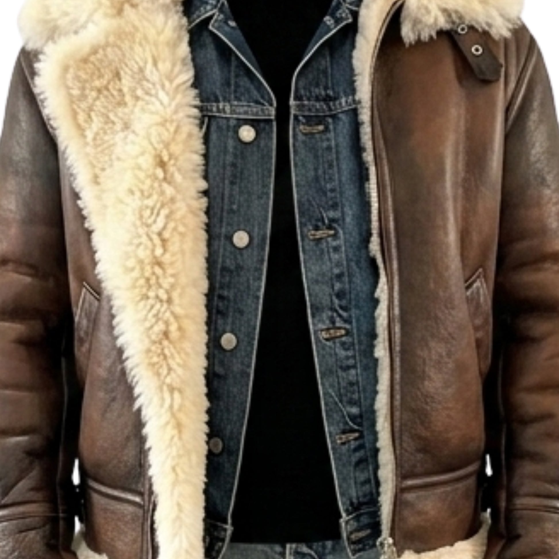 Steve Harvey Vegan Shearling Aviator Jacket