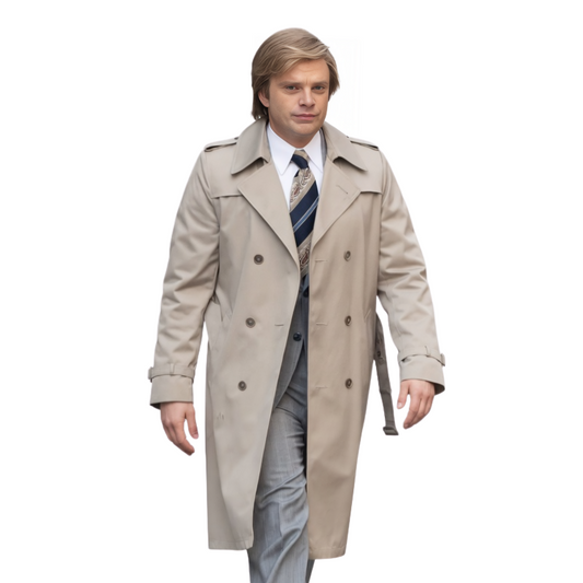 The Apprentice Sebastian Stan Beige Cotton Long Coat