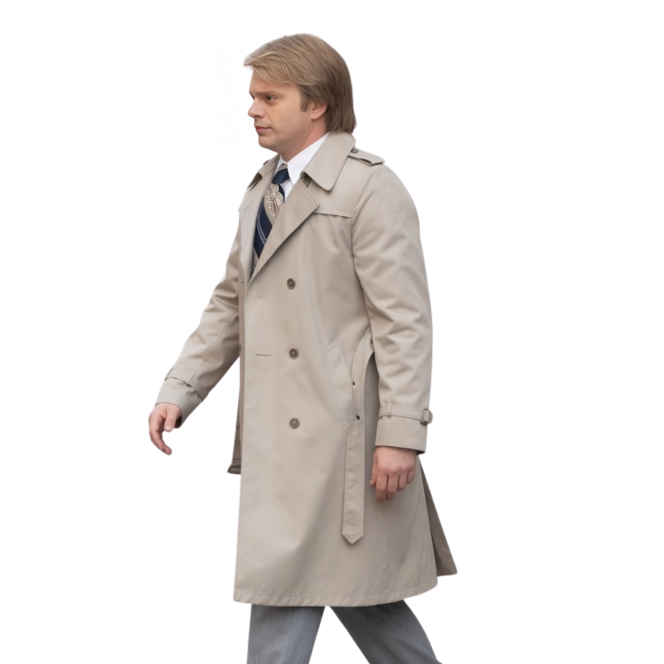 The Apprentice Sebastian Stan Beige Cotton Long Coat Live