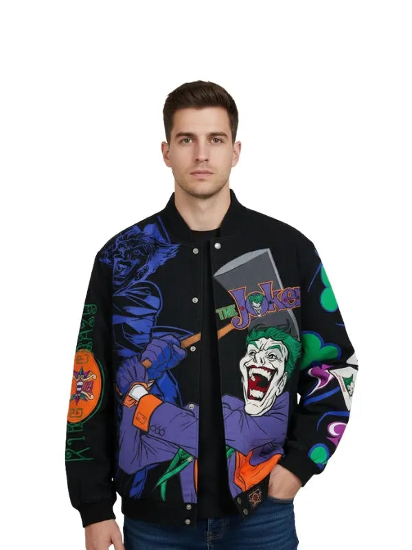 The Joker Batman bomber jacket inspired by comic villain style