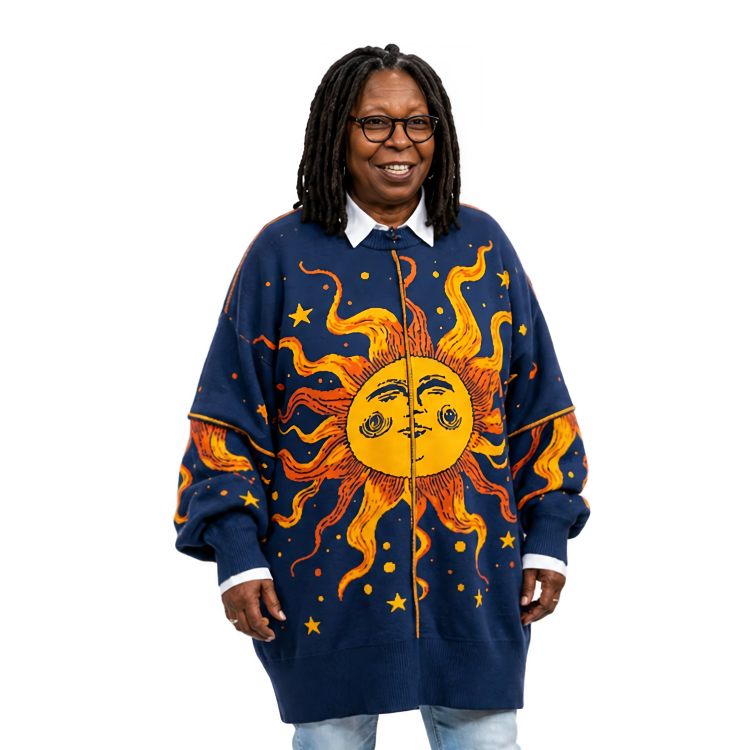 The View 2026 Whoopi Goldberg Sun Print Oversized Sweater