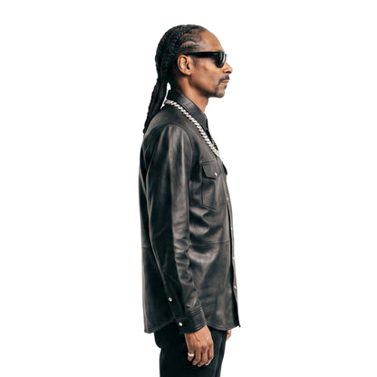 The Voice S28 Snoop Dogg Black Leather Biker Jacket