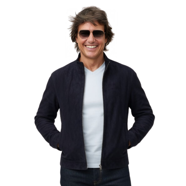 Man wearing a blue jacket 