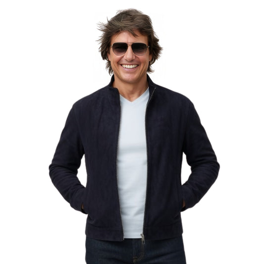 Man wearing a blue jacket 