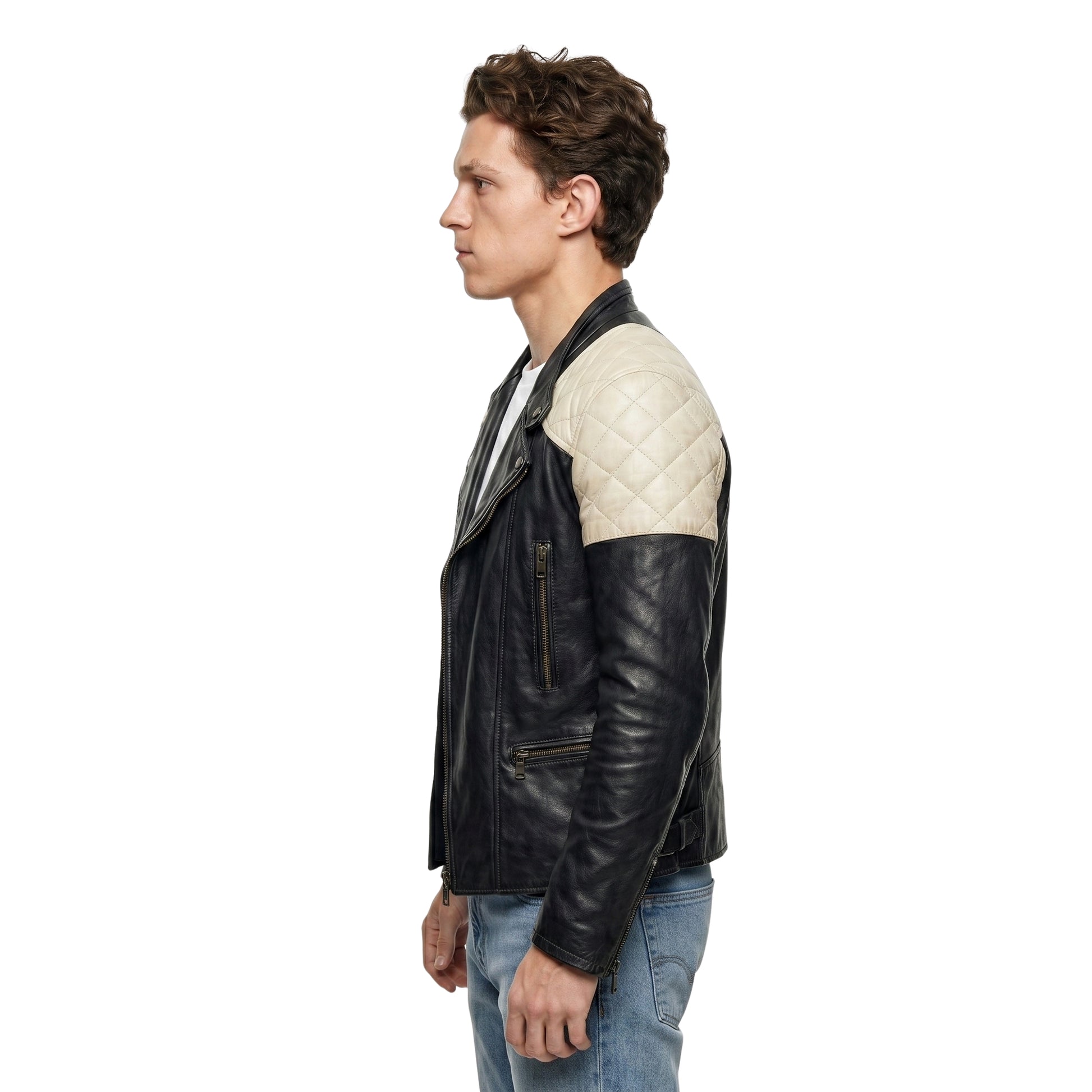 Tom Holland Black Leather Jacket