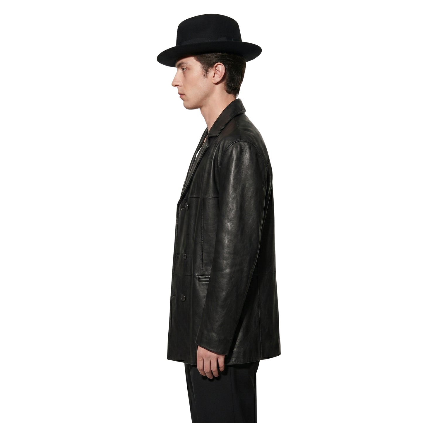 Troye Sivan Met Gala After Party Black Leather Coat