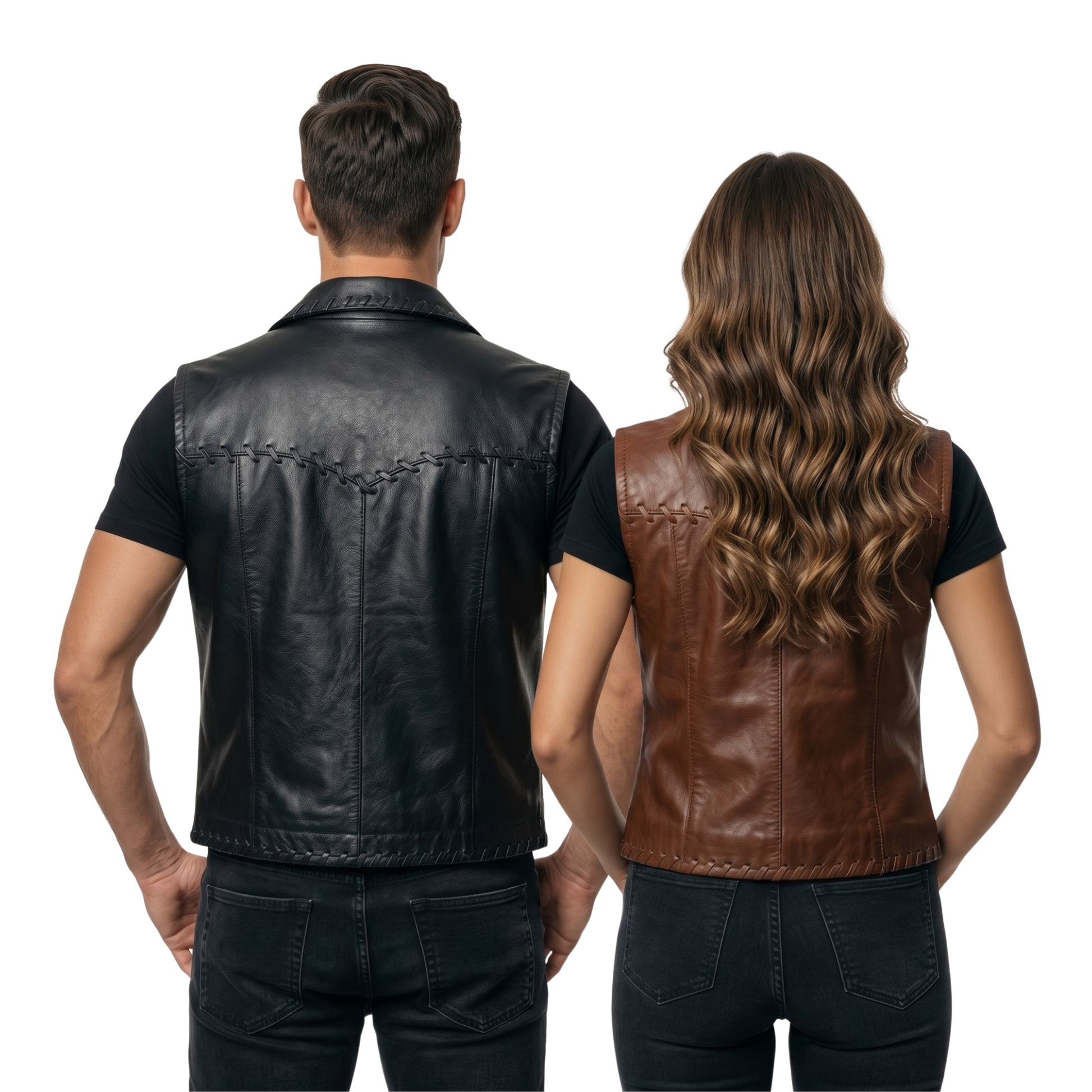 Unisex Leather Whipstitch Vest Buy Now