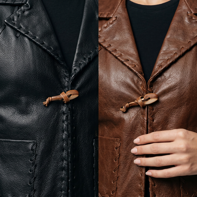 Unisex Leather Whipstitch Vest Buy Now Sale