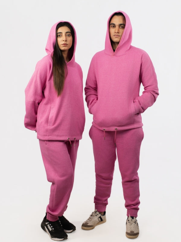 Unisex Stylish Pink Fleece Tracksuit
