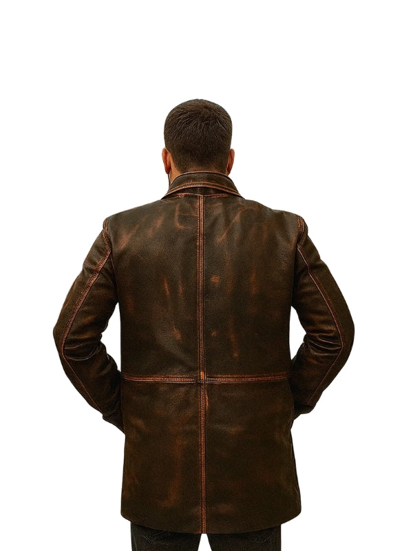 Men's Supernatural Brown Leather Trench Coat