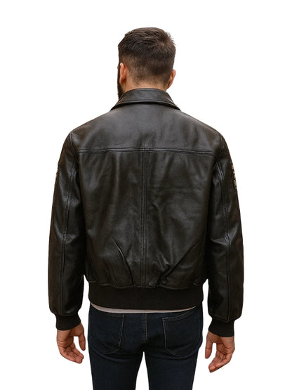 Men's Real Leather Air Force Aviatrix Brown Leather Jacket