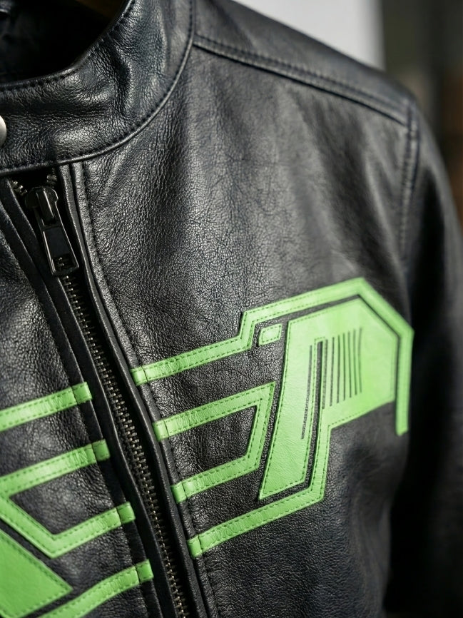 Men's Black Leather Biker Jacket