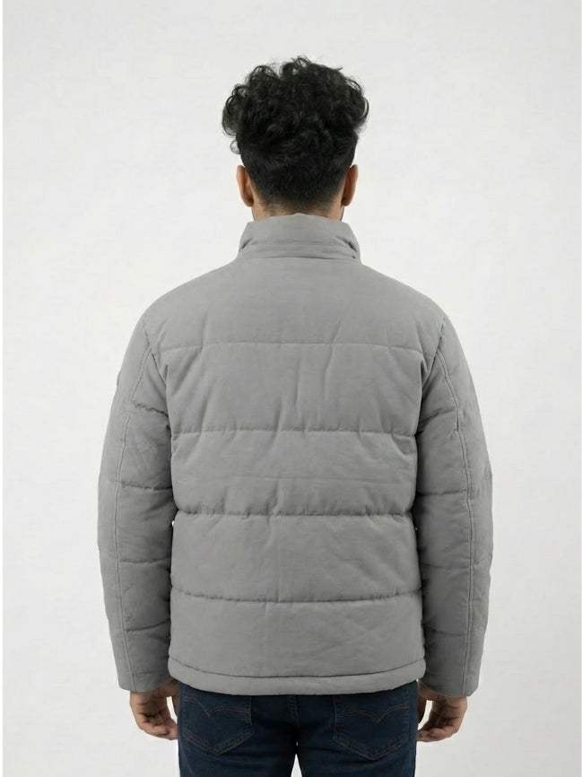 Men's Classic Gray Quilted Puffer Jacket