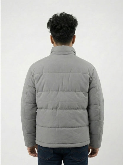 Men's Classic Gray Quilted Puffer Jacket