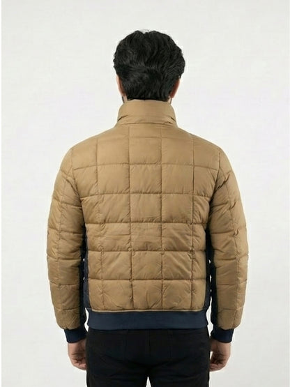 Men's Tan Quilted Puffer Jacket