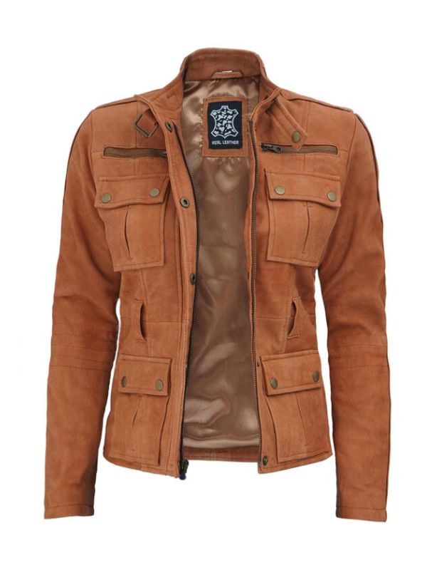 WOMENS SIX POCKET SUEDE JACKET